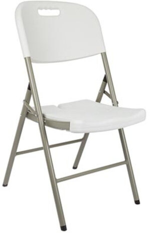 vouwstoel 54 x 46 x 88 cm staal/polyetheen wit