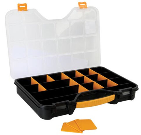 assortimentsdoos 51 x 34,7 x 7,1 cm transparant/zwart