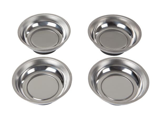 magneetschaaltjes rond 4 cm RVS zilver 4 stuks