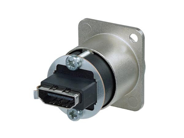 Hdmi-doorvoeradapter D-vormig IP65 staal zilver/zwart