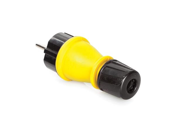 buitenstekker mannelijk penaarde/schuko 250V IP54 zwart