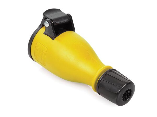 contrastekker buitenshuis Schuko 250V IP54 zwart/geel
