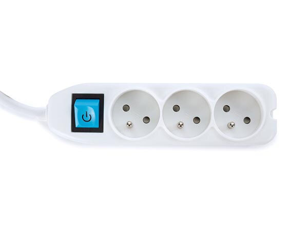 stekkerdoos 3-voudig 250V 3500W penaarde wit 2-delig