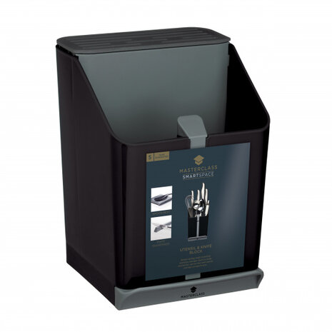 bestekhouder Smart Space 15 x 14 x 20,5 cm zwart