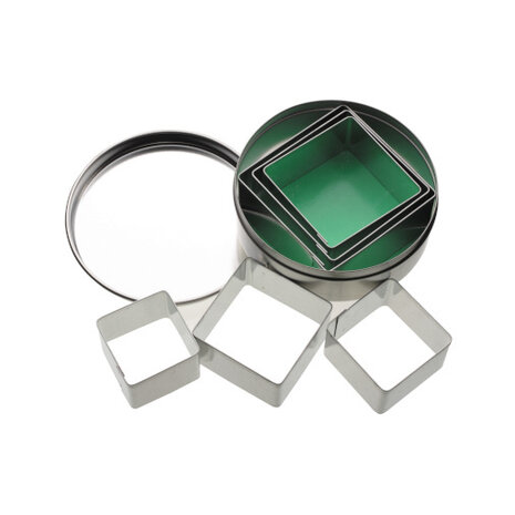uitstekers vierkant 36-70 mm staal zilver 7-delig