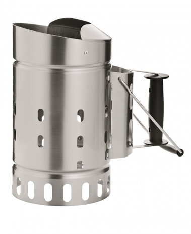 houtskoolstarter barbecue 19 cm RVS zilver