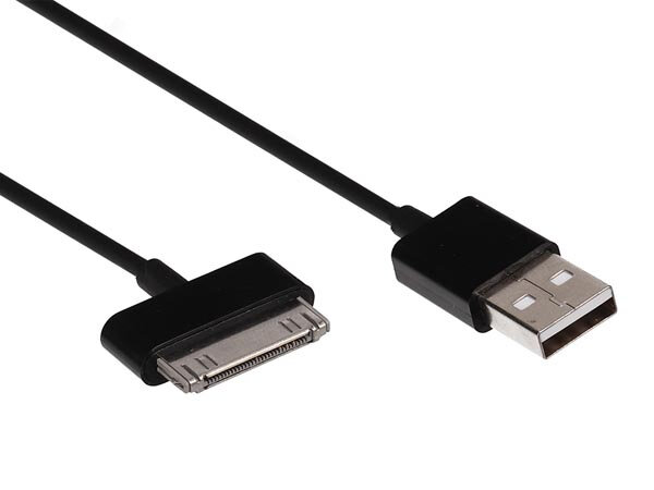 oplaadkabel USB 2.0 100 cm ABS zwart