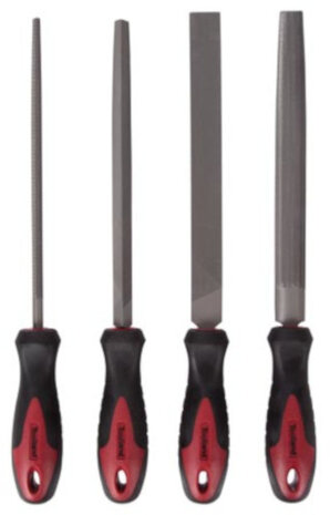 vijlenset 20 cm staal grijs/zwart/rood 4 stuks