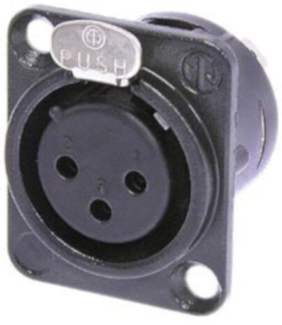 chassisdeel XLR 3-polig 3,3 x 2,6 cm nikkel zwart