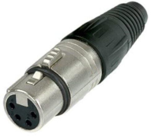 kabelconnector 4-polig vrouwelijk XLR staal zilver