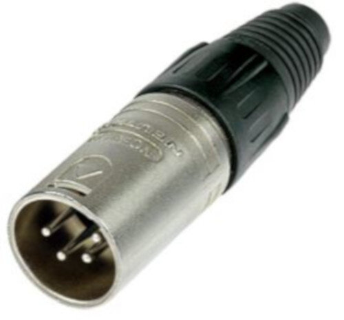 kabelconnector 4-polig mannelijk XLR staal zilver