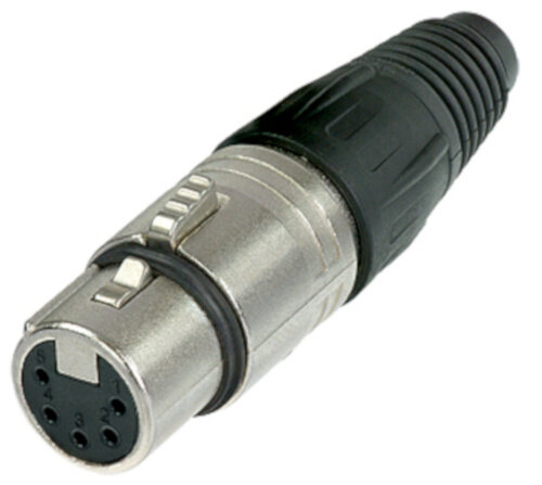 kabelconnector 5-polig vrouwelijk XLR staal zilver