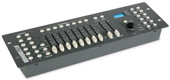 DMX-controller 192 kanalen 9-12VDC 48 cm staal zwart