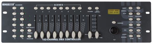 DMX-controller 192 kanalen 9-12VDC 48 cm staal zwart
