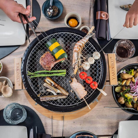 houtskoolbarbecue Shichirin 34 x 17 cm zwart