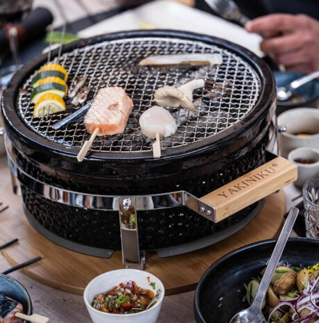 houtskoolbarbecue Shichirin 34 x 17 cm zwart