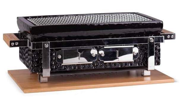 houtskoolbarbecue Shichirin 39 x 21,5 x 13 cm zwart