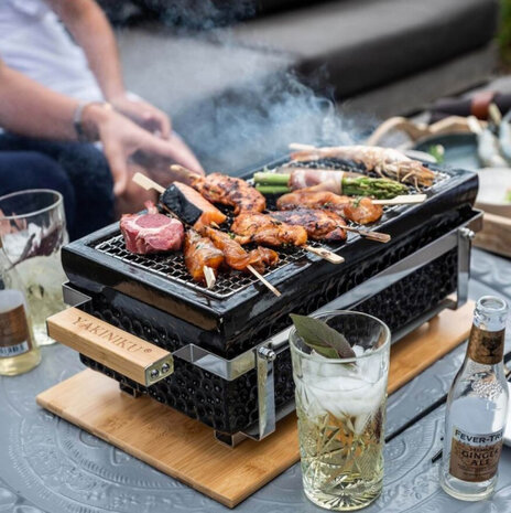 houtskoolbarbecue Shichirin 39 x 21,5 x 13 cm zwart