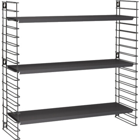 boekenrek 8 kg 70 x 21 x 68 cm hout zwart