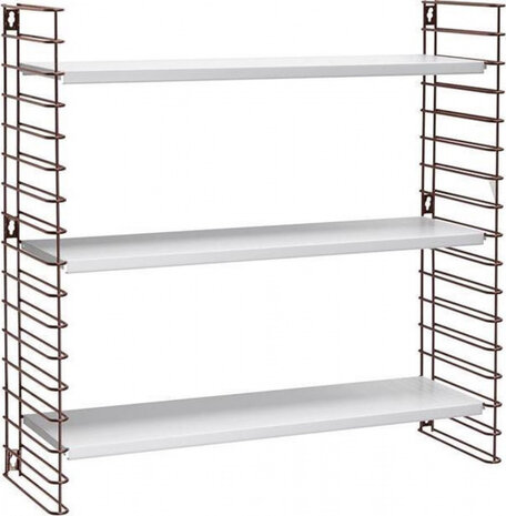 boekenrek 8 kg 70 x 21 x 68 cm staal wit/brons