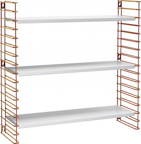 boekenrek 8 kg 70 x 21 x 68 cm staal koper/wit