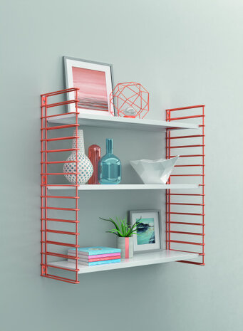 boekenrek 8 kg 70 x 21 x 68 cm staal koper/wit