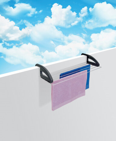 hangend droogrek 3 meter 63 x 23 cm RVS zwart/zilver