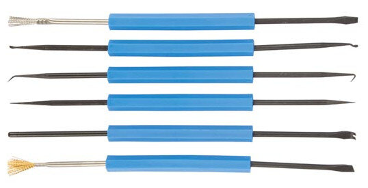 soldeeraccessoires staal zwart/blauw/zilver 6-delig