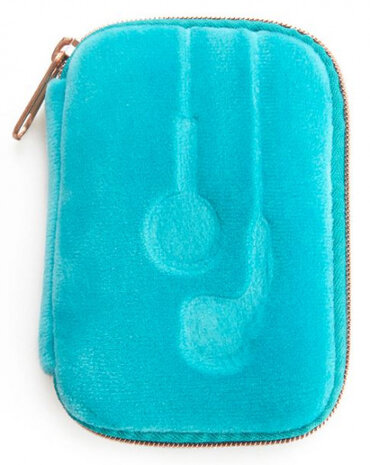 opbergetui Earbuds 11 x 8 x 2 cm velvet blauw