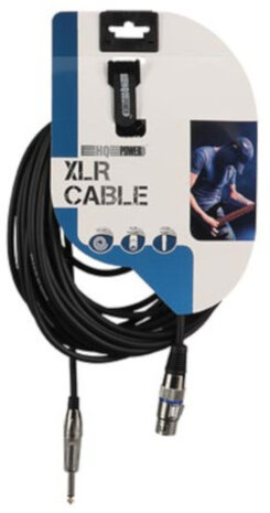 XLR-kabel 3-pin vrouwelijk/Jack 10 meter rubber zwart