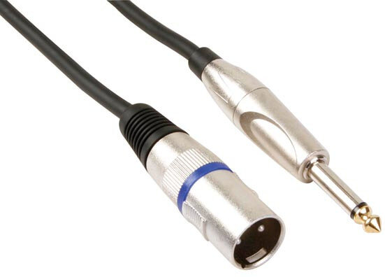 XLR-kabel 3-pin mannelijk/jack 6 meter rubber zwart