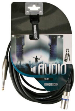 XLR-kabel 3-pin mannelijk/jack 6 meter rubber zwart
