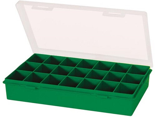 sorteerdoos 21 vaks 29 x 19,5 cm polypropyleen groen