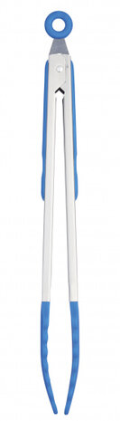 keukentang 35 cm siliconen/RVS blauw
