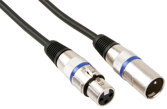 XLR-kabel 3-pin mannelijk/vrouwelijk 1 meter zwart