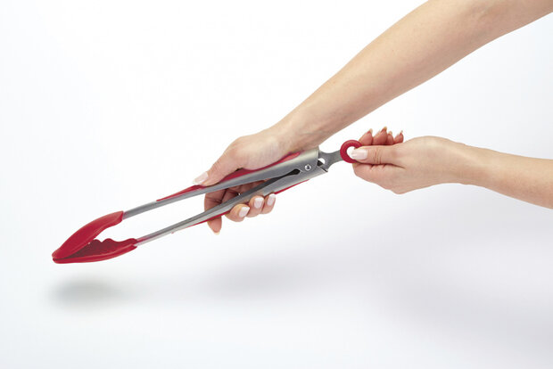 keukentang 35 cm siliconen/RVS rood