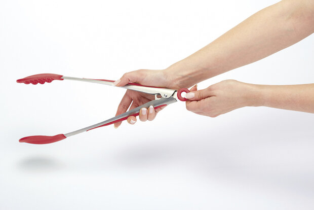 keukentang 35 cm siliconen/RVS rood