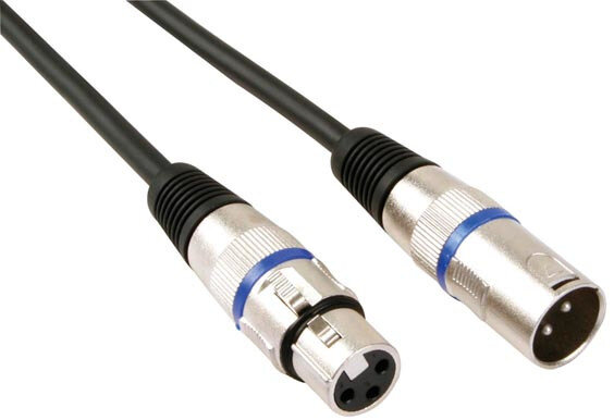 XLR-kabel 3-pin mannelijk/vrouwelijk 3 meter zwart
