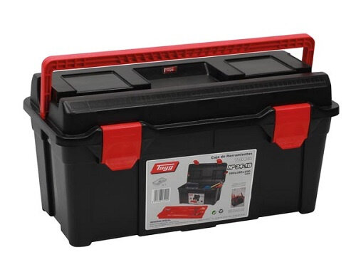 gereedschapskoffer 58 cm polypropyleen zwart/rood