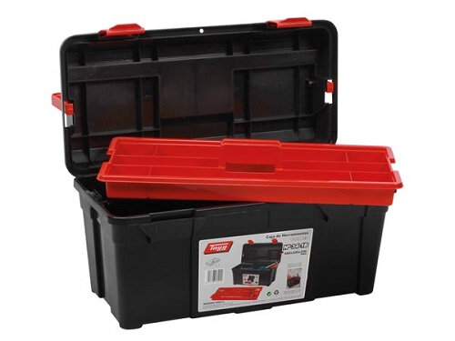 gereedschapskoffer 58 cm polypropyleen zwart/rood