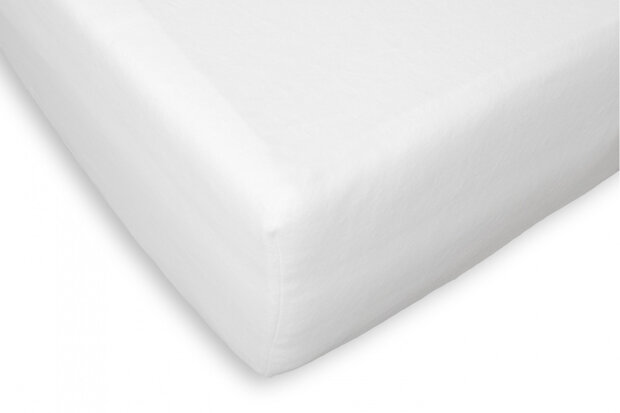hoeslaken molton topper 80 x 220 cm katoen wit