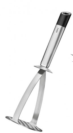 aardappelstamper 28,8 cm RVS zilver/zwart