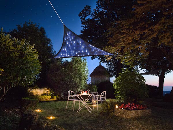 schaduwdoek solar led 3,6 meter polyetheen donkerblauw