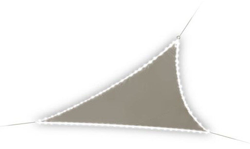 schaduwdoek solar rand-leds 3,6 meter polyester taupe