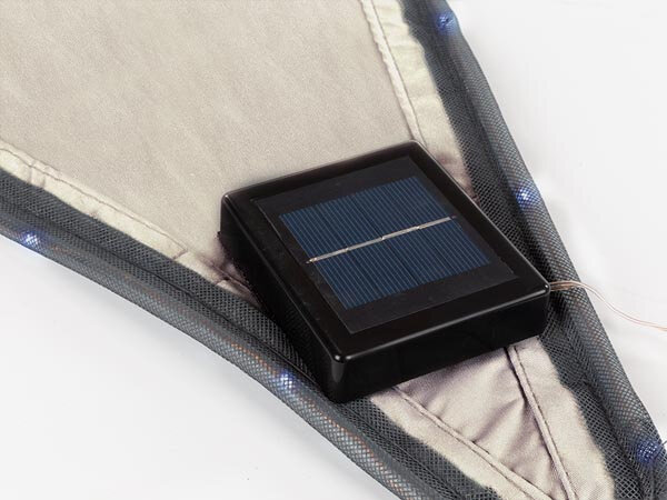 schaduwdoek solar rand-leds 3,6 meter polyester taupe