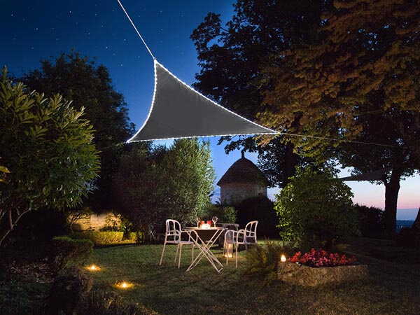 schaduwdoek solar rand-leds 3,6 meter polyester antraciet