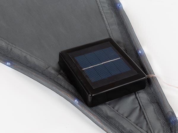 schaduwdoek solar rand-leds 3,6 meter polyester antraciet