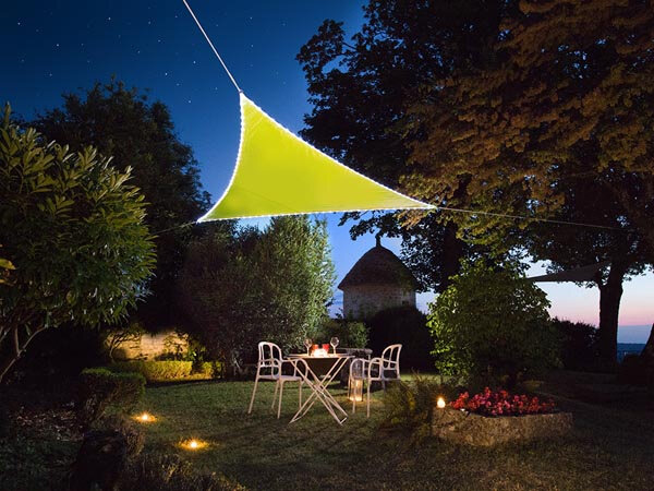 schaduwdoek solar rand-leds 3,6 meter polyester lime