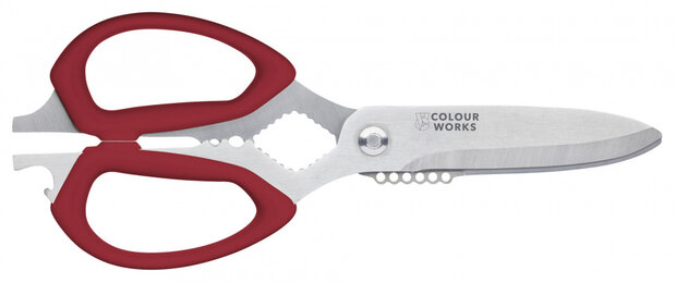 keukenschaar 22 x 9 cm RVS/polypropyleen rood