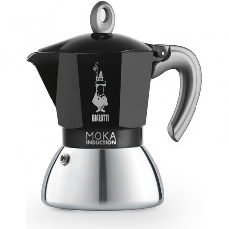 percolator New Moka inductie 150 ml aluminium zwart